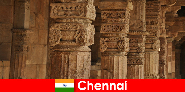 Buitenlanders bezoeken Chennai India om de prachtige kleurrijke tempels te zien
