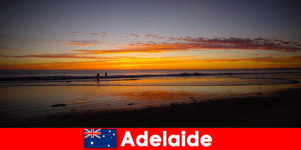 Geweldige stranden in Adelaide, Australië ronden de avond af