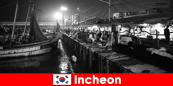 Night Market in Port of Incheon Zuid-Korea biedt authentieke