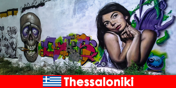 Straatgalerijen met graffiti zijn populair in Thessaloniki, Griekenland