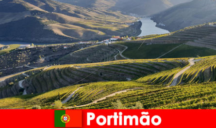 Gasten zijn dol op de wijnproeverijen en lekkernijen op de bergen van Portimão Portugal
