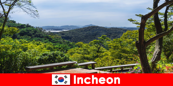 Stad en natuur in Incheon Zuid-Korea harmoniëren heel goed met elkaar